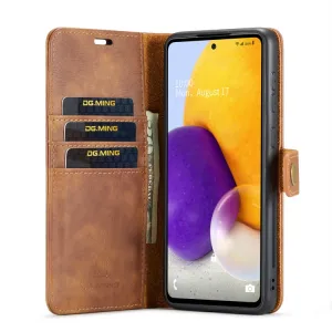 DG.MING Peňaženkový obal 2v1 Samsung Galaxy A73 5G hnedý