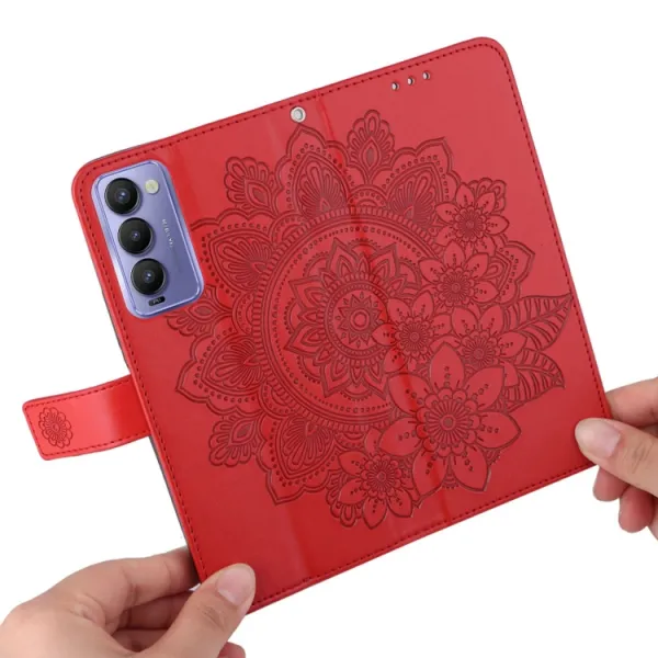 ART Peňaženkový kryt Tecno Camon 18 BLOOM červený