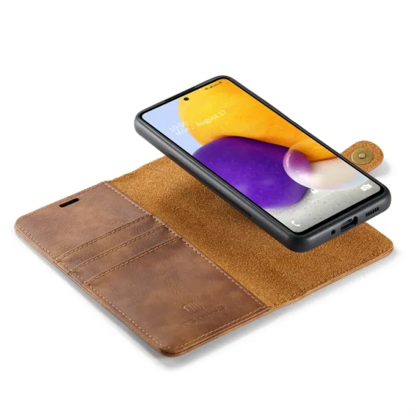 DG.MING Peňaženkový obal 2v1 Samsung Galaxy A73 5G hnedý