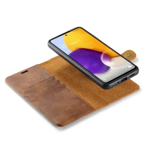 DG.MING Peňaženkový obal 2v1 Samsung Galaxy A73 5G hnedý
