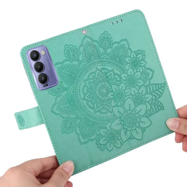 ART Peňaženkový kryt Tecno Camon 18 BLOOM zelený