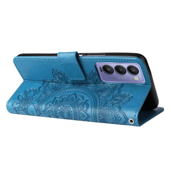 ART Peňaženkový kryt Tecno Camon 18 BLOOM modrý