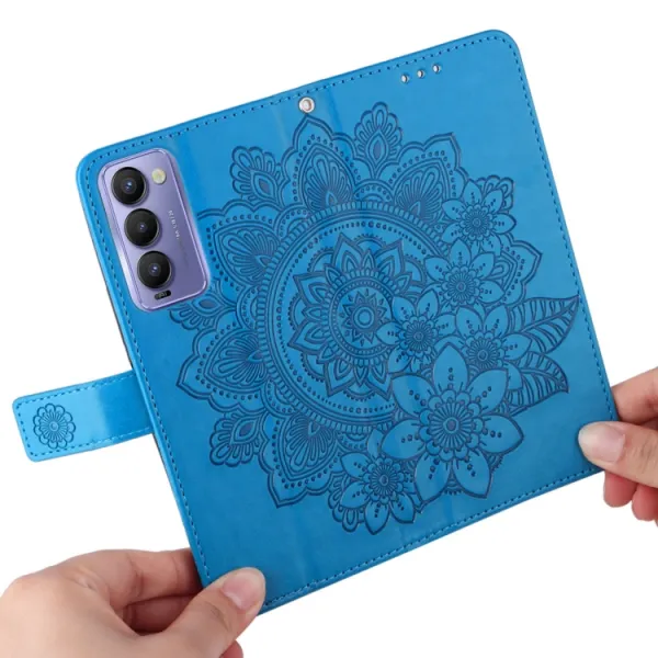 ART Peňaženkový kryt Tecno Camon 18 BLOOM modrý