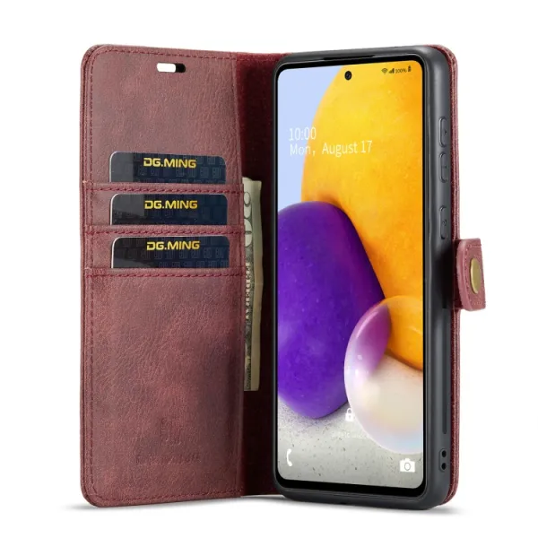 DG.MING Peňaženkový obal 2v1 Samsung Galaxy A73 5G červený