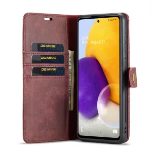 DG.MING Peňaženkový obal 2v1 Samsung Galaxy A73 5G červený