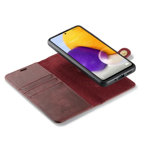 DG.MING Peňaženkový obal 2v1 Samsung Galaxy A73 5G červený