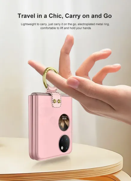 GKK HOOK Plastový kryt s držiakom Huawei P50 Pocket ružový
