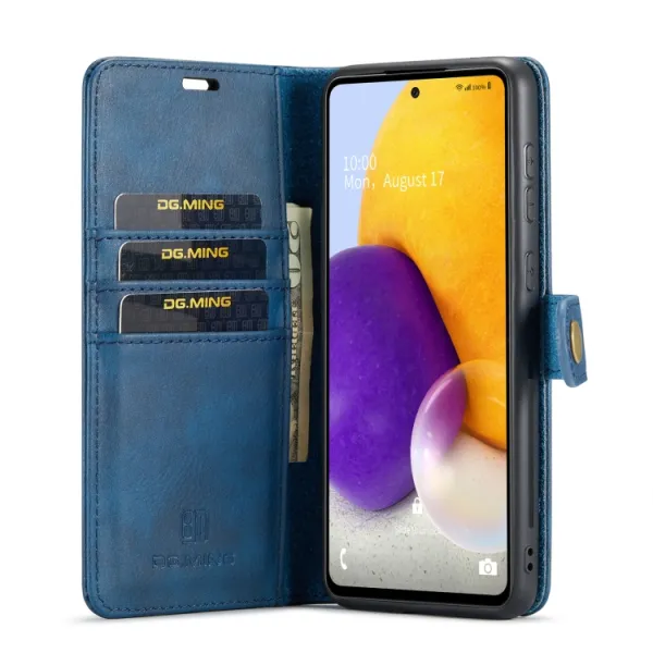 DG.MING Peňaženkový obal 2v1 Samsung Galaxy A73 5G modrý