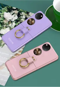 GKK HOOK Plastový kryt s držiakom Huawei P50 Pocket ružový