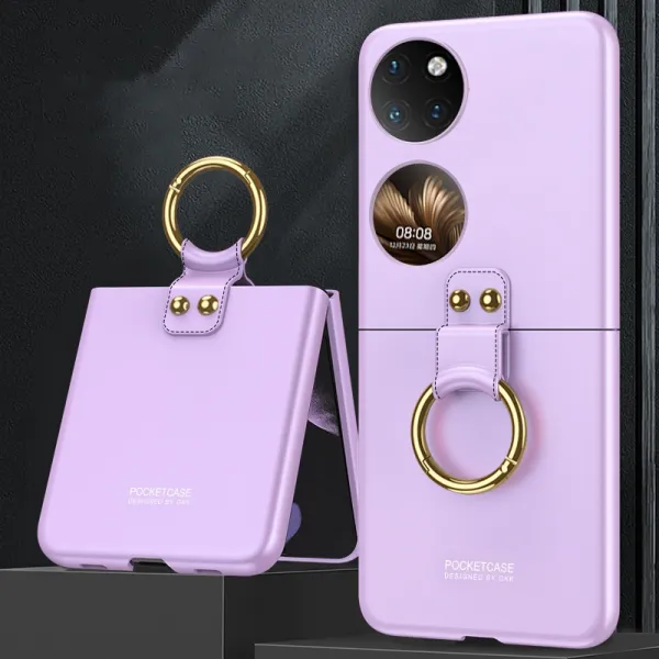 GKK HOOK Plastový kryt s držiakom Huawei P50 Pocket fialový