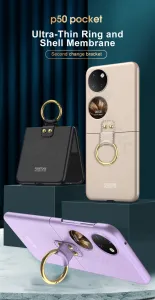 GKK HOOK Plastový kryt s držiakom Huawei P50 Pocket čierny