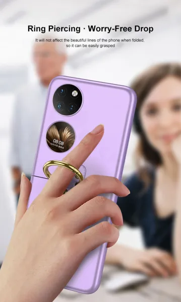 GKK HOOK Plastový kryt s držiakom Huawei P50 Pocket fialový