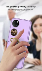 GKK HOOK Plastový kryt s držiakom Huawei P50 Pocket fialový