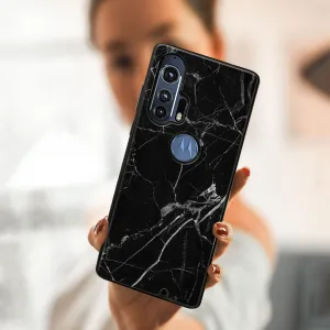 MY ART Silikónový obal Motorola Edge Plus BLACK MARBLE (142)