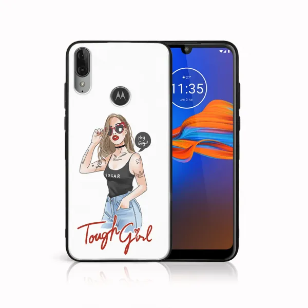 MY ART Silikónový obal Motorola Moto E6 Plus TOUGH GIRL (131)