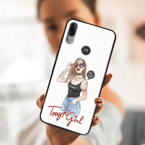 MY ART Silikónový obal Motorola Moto E6 Plus TOUGH GIRL (131)