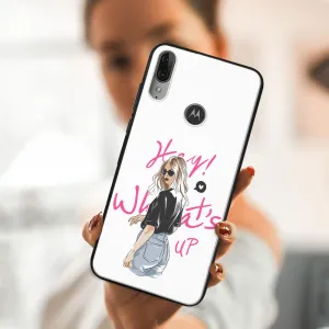 MY ART Silikónový obal Motorola Moto E6 Plus WHATSUP (132)