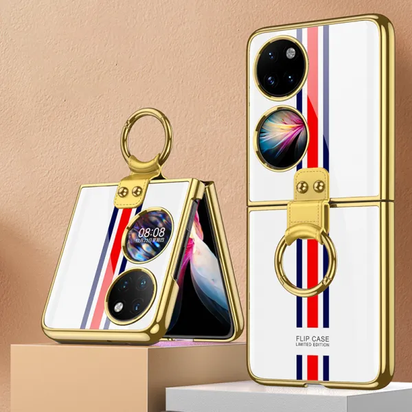GKK GLASS Ochranný kryt s držiakom Huawei P50 Pocket WHITE LIMITED