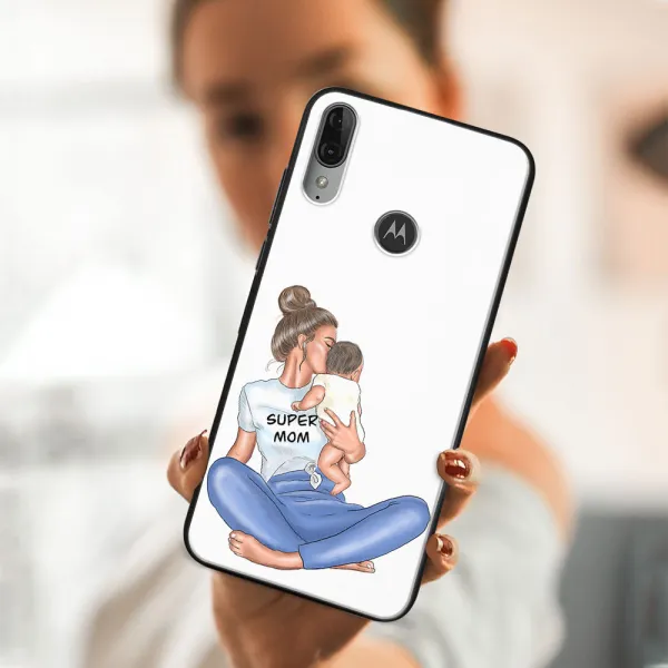 MY ART Silikónový obal Motorola Moto E6 Plus SUPERMOM (112)
