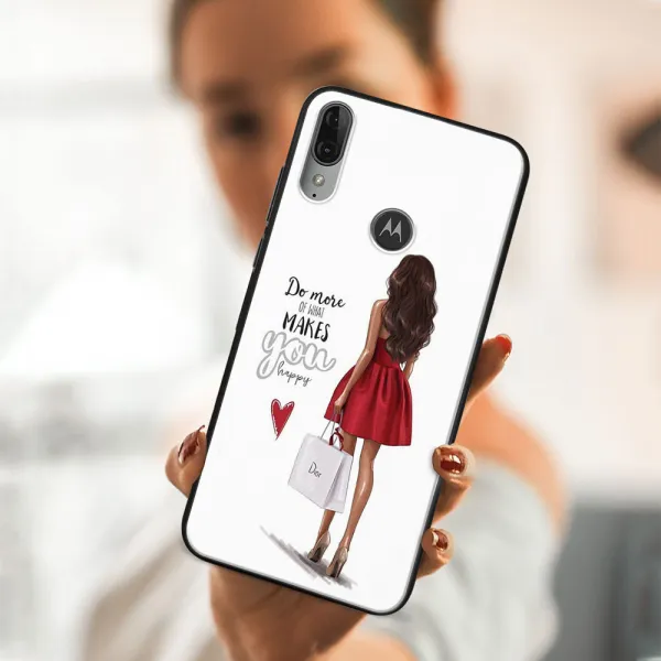 MY ART Silikónový obal Motorola Moto E6 Plus RED DRESS (137)