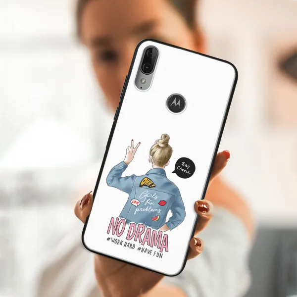 MY ART Silikónový obal Motorola Moto E6 Plus NO DRAMA (138)