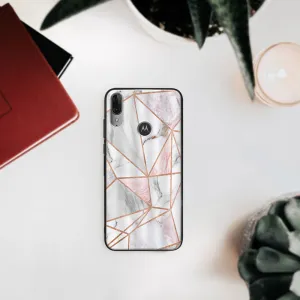 MY ART Silikónový obal Motorola Moto E6 Plus PINK MARBLE (143)