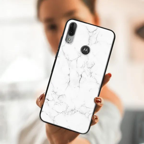 MY ART Silikónový obal Motorola Moto E6 Plus WHITE MARBLE (144)