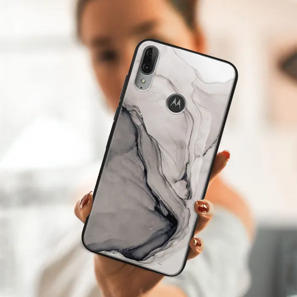 MY ART Silikónový obal Motorola Moto E6 Plus BLACK INK (146)