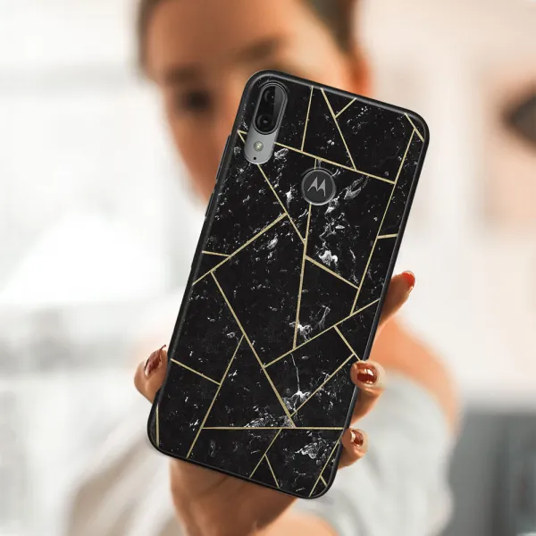 MY ART Silikónový obal Motorola Moto E6 Plus POLYGONAL (150)