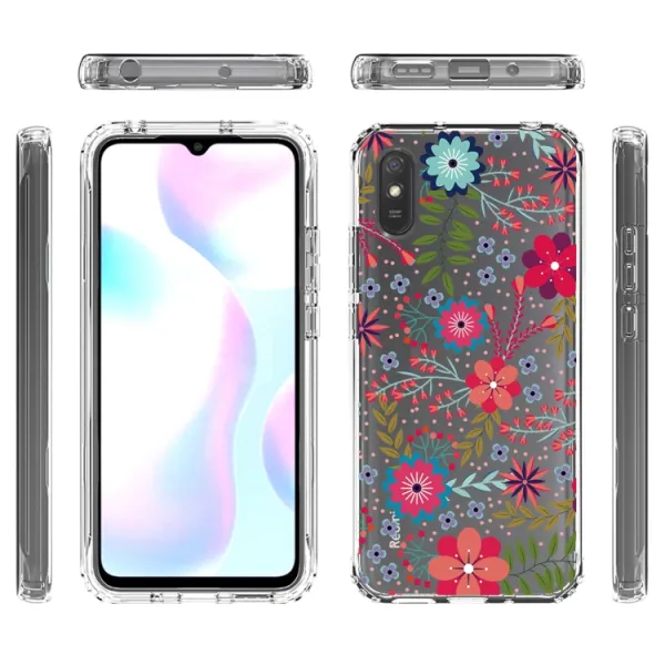 DUAL ART Odolný kryt Xiaomi Redmi 9A / 9AT FLOWERS