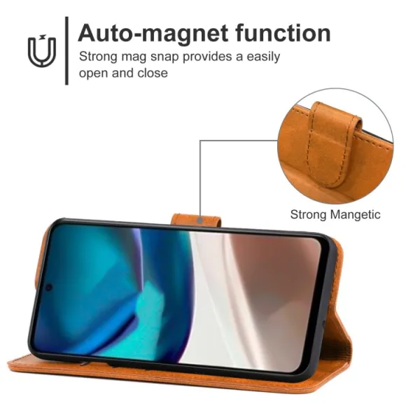 SMOOTH Peňaženkové puzdro Motorola Moto G42 hnedé