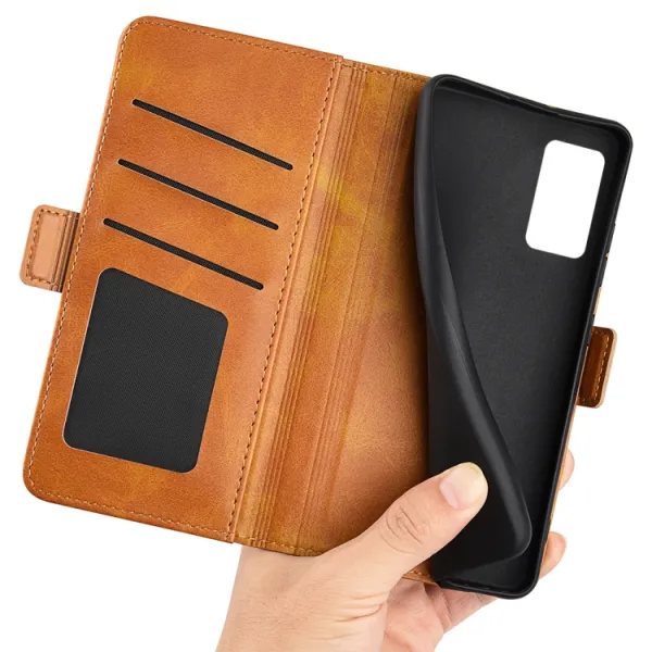 SIDE Peňaženkové puzdro Motorola Moto G42 svetlohnedé
