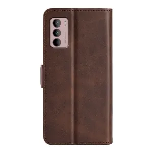 SIDE Peňaženkové puzdro Motorola Moto G42 tmavohnedé