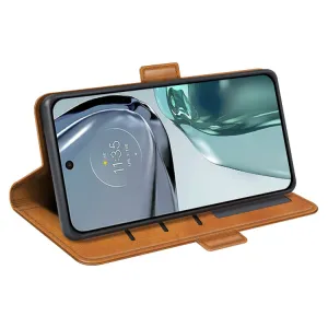 SIDE Peňaženkové puzdro Motorola Moto G62 5G svetlohnedé
