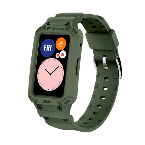 GLACIER Ochranné puzdro s remienkom Huawei Watch Fit / Honor Watch ES zelené