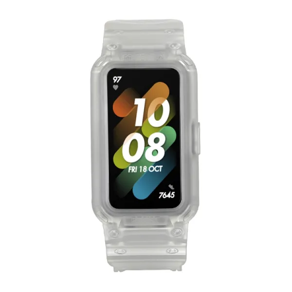 GLACIER Ochranné puzdro s remienkom Huawei Band 6 / 7 / Honor Band 6 priehľadné