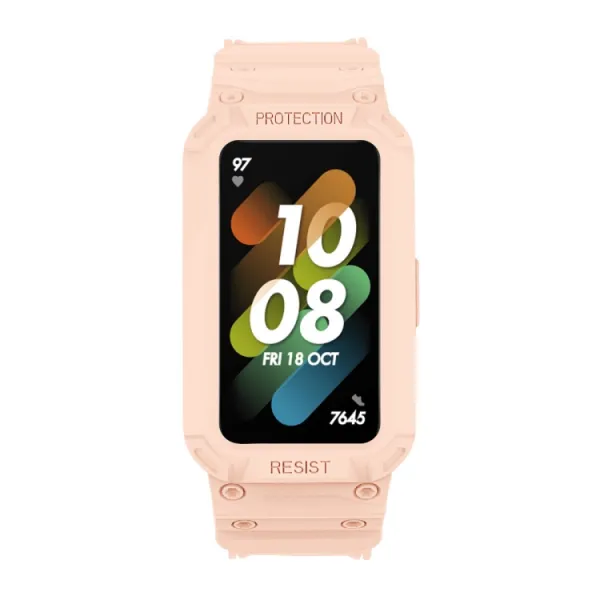 GLACIER Ochranné puzdro s remienkom Huawei Band 6 / 7 / Honor Band 6 ružové