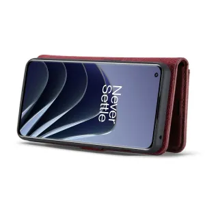 DG.MING Peňaženkový obal 2v1 OnePlus 10 Pro 5G červený