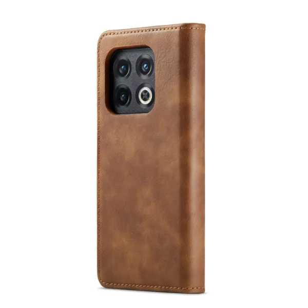 DG.MING Peňaženkový obal 2v1 OnePlus 10 Pro 5G hnedý