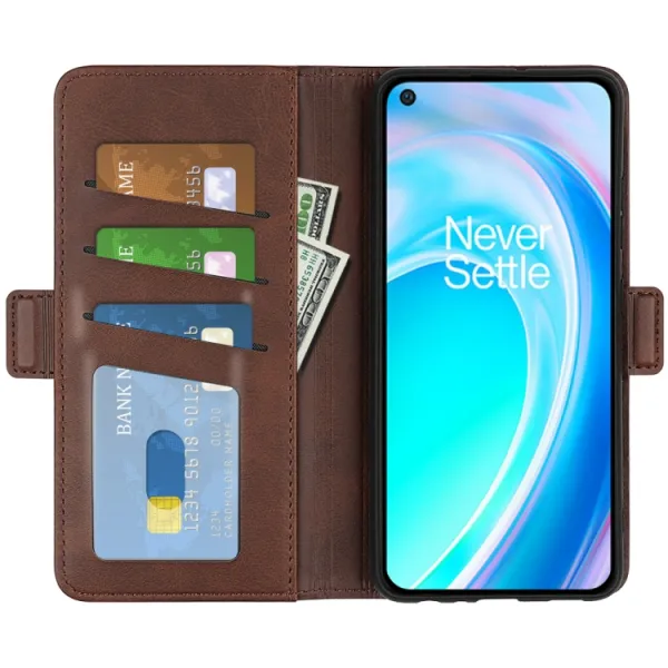 SIDE Peňaženkové puzdro OnePlus Nord CE 2 Lite 5G tmavohnedé
