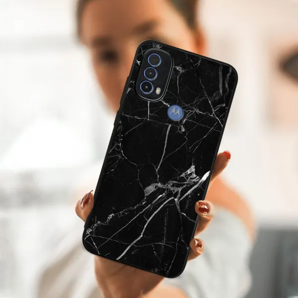 MY ART Ochranný obal Motorola Moto E30 / E40 BLACK MARBLE (142)