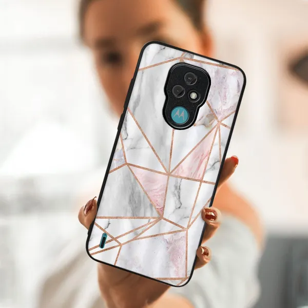 MY ART Ochranný obal Motorola Moto E7 PINK MARBLE (143)