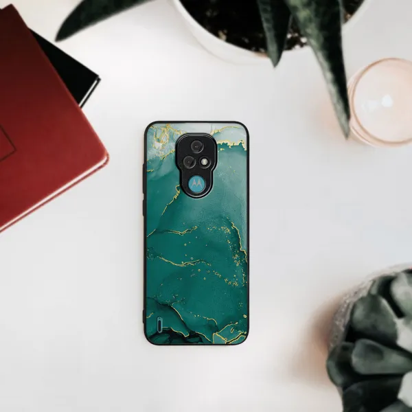MY ART Ochranný obal Motorola Moto E7 GREEN MARBLE (145)