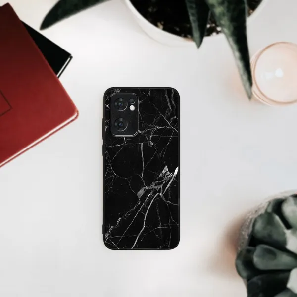 MY ART Ochranný obal Oppo Reno7 5G BLACK MARBLE (142)
