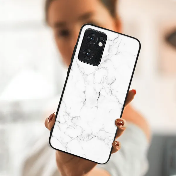 MY ART Ochranný obal Oppo Reno7 5G WHITE MARBLE (144)