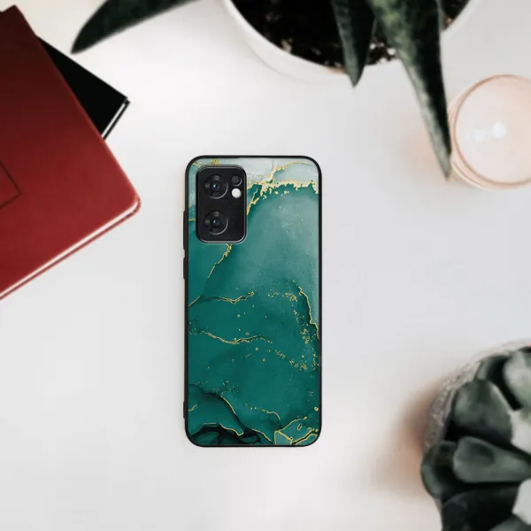 MY ART Ochranný obal Oppo Reno7 5G GREEN MARBLE (145)
