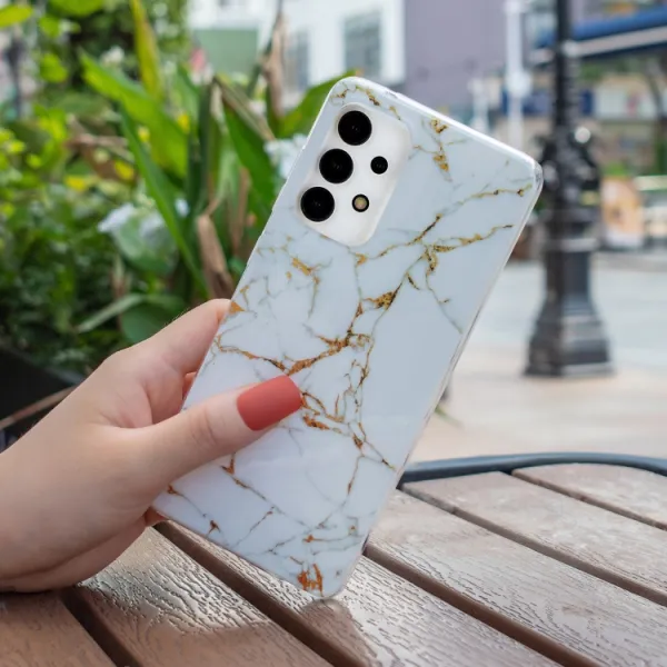IMD MARBLE Ochranný kryt Samsung Galaxy A13 WHITE