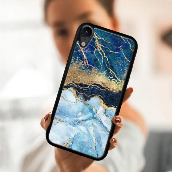 MY ART Ochranný obal Apple iPhone XR BLUE MARBLE (141)