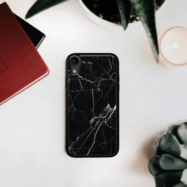 MY ART Ochranný obal Apple iPhone XR BLACK MARBLE (142)