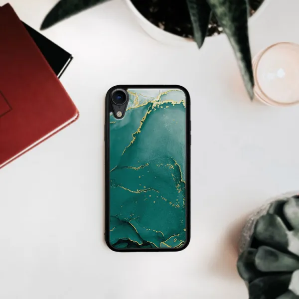 MY ART Ochranný obal Apple iPhone XR GREEN MARBLE (145)